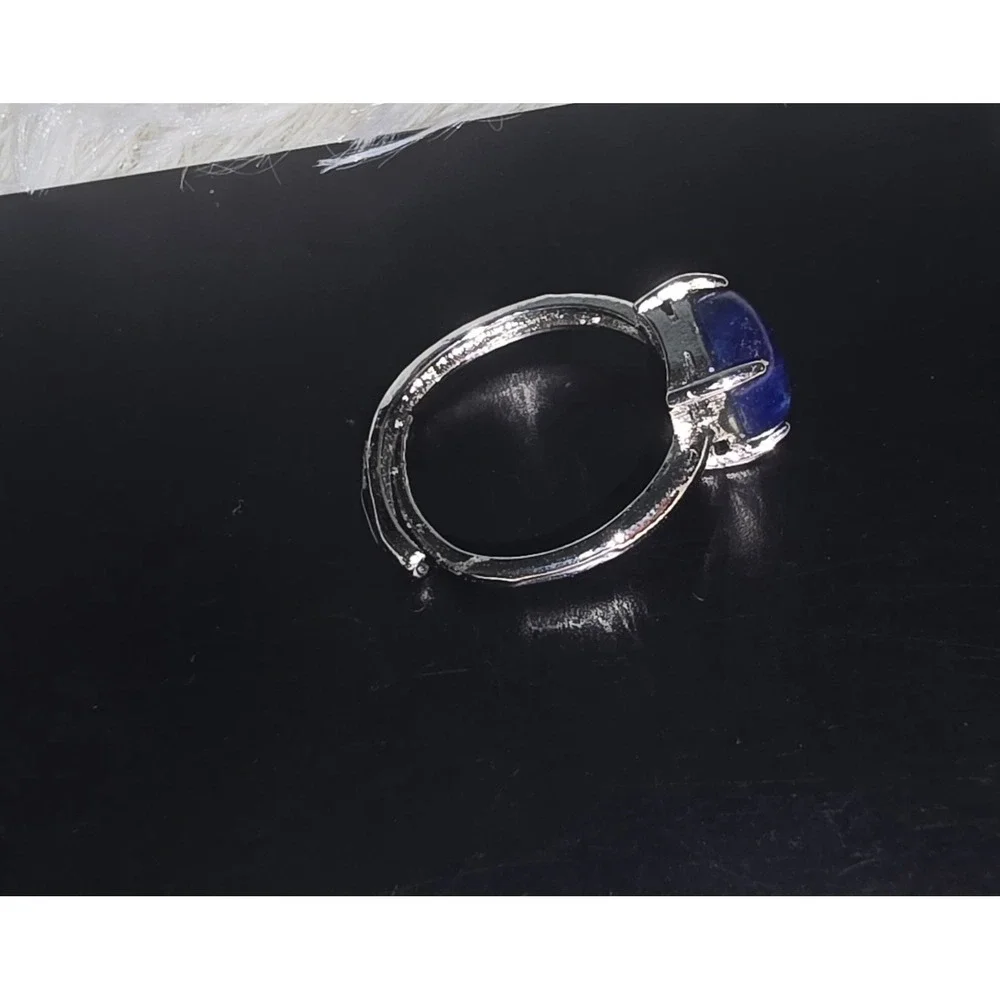 Kyanite Calming Spirital Crystal‎ Blue Shimmer RING 925 Adjustable